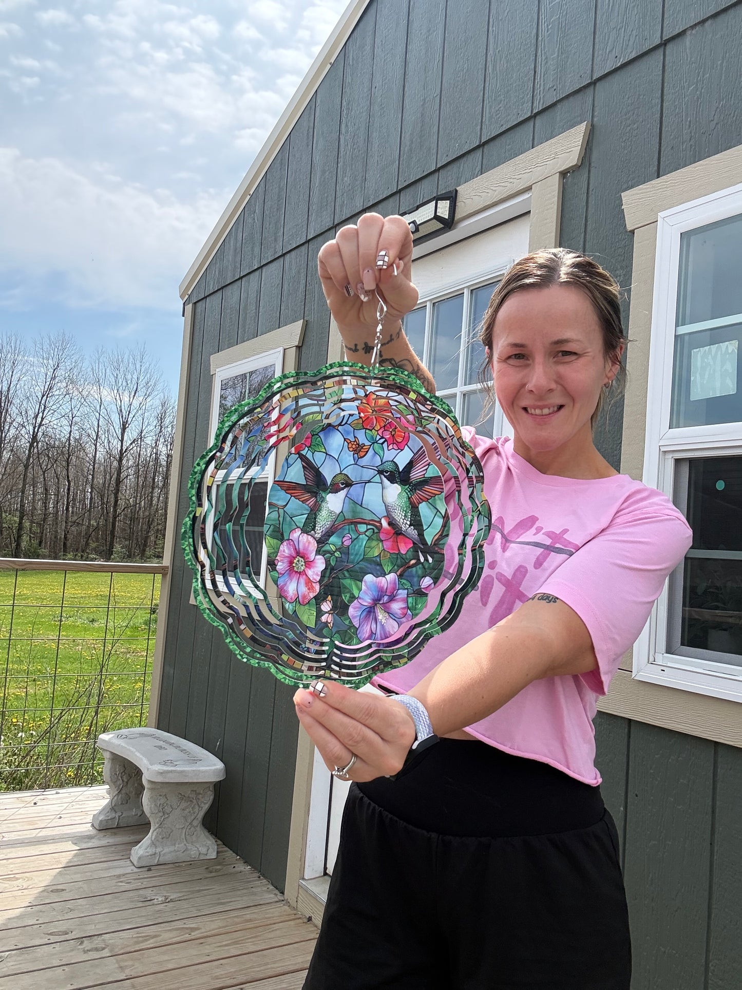 HUMMINGBIRD 10 INCH WIND SPINNER