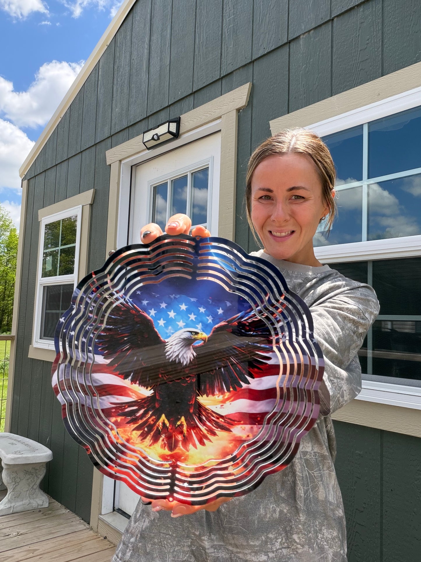 AMERICAN EAGLE FLAG 10 INCH WIND SPINNER