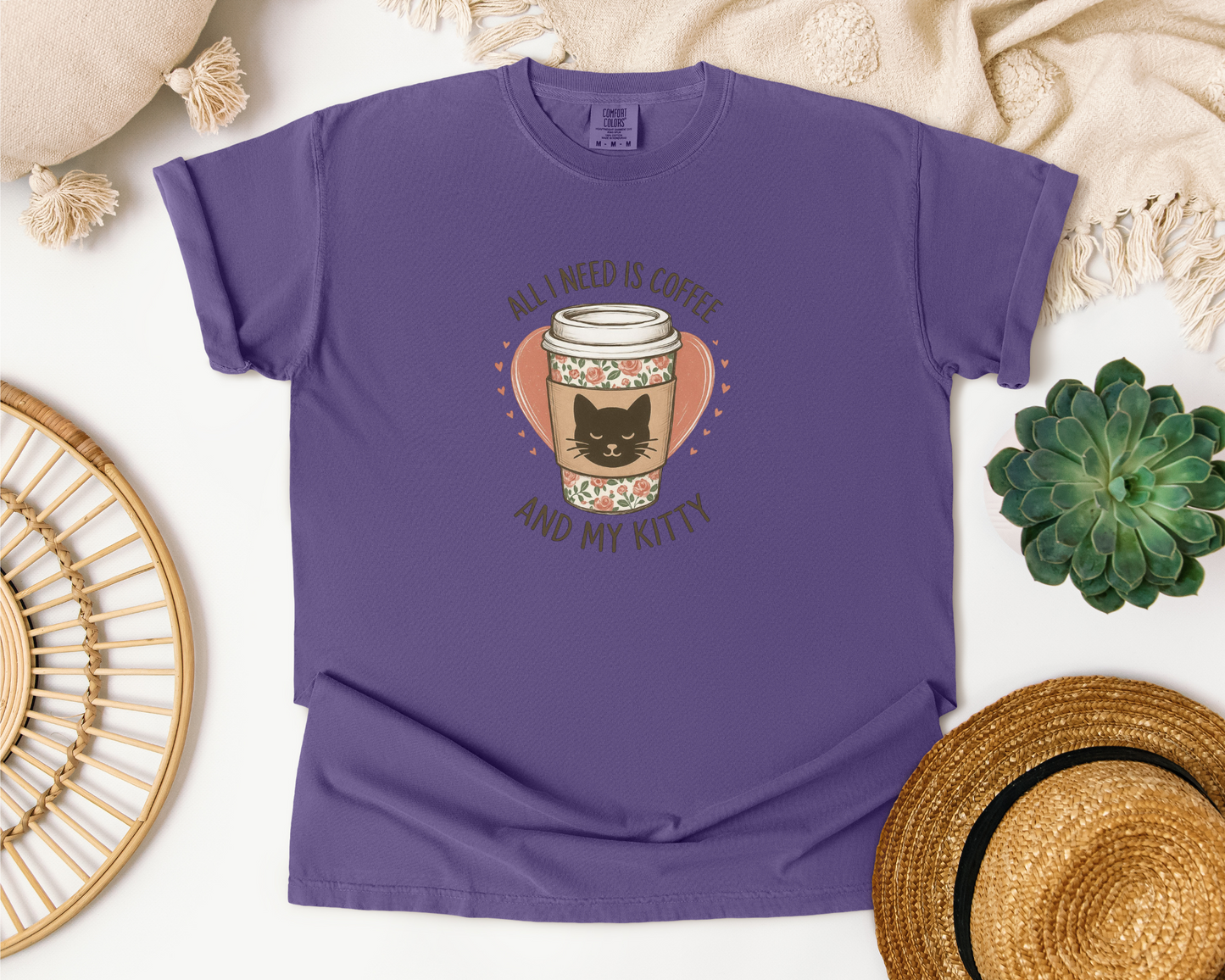 ALL I NEED IS COFFEE AND MY KITTY CC SHIRT