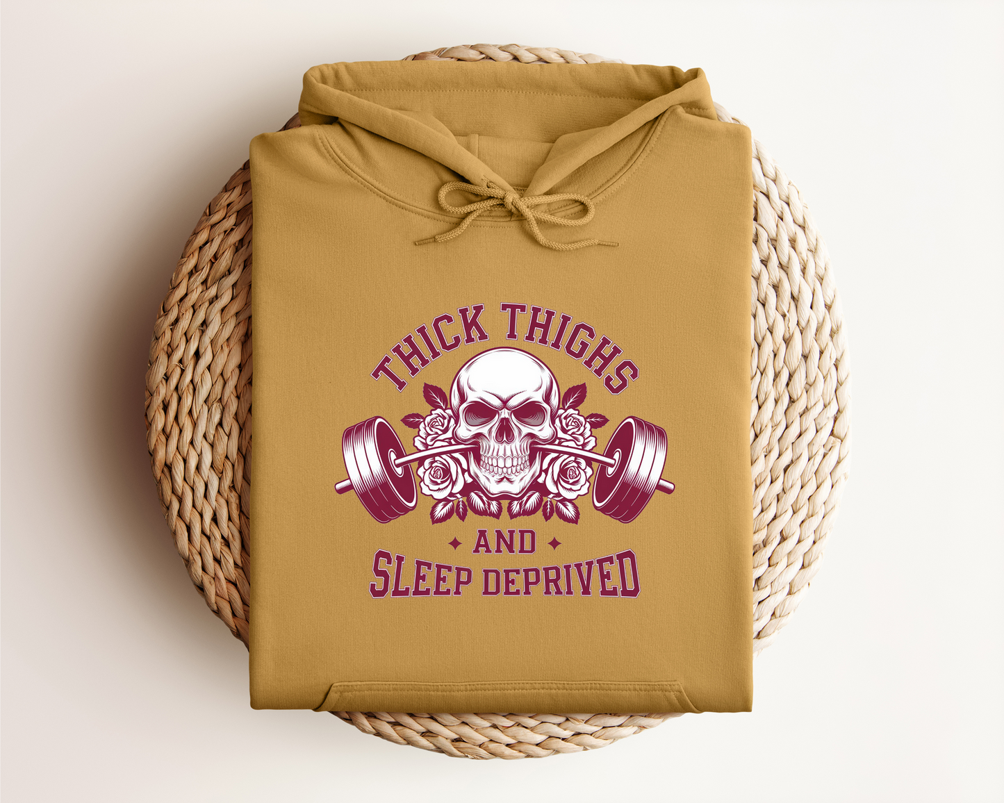 THICK THIGHS AND SLEEP DEPRIVED HOODIE
