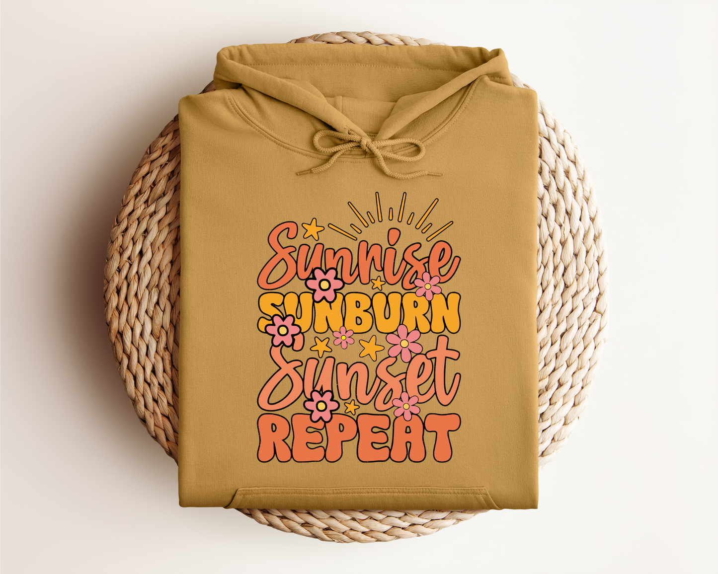 SUNRISE SUNBURN SUNSET REPEAT HOODIE