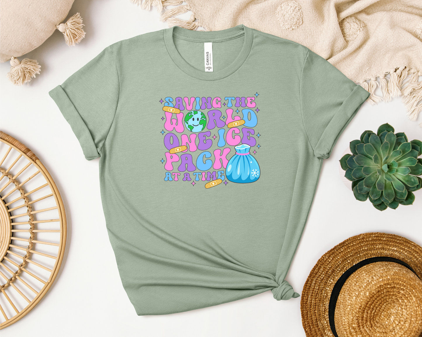 SAVING THE WORLD ONE ICE PACK AT A TIME SHIRT