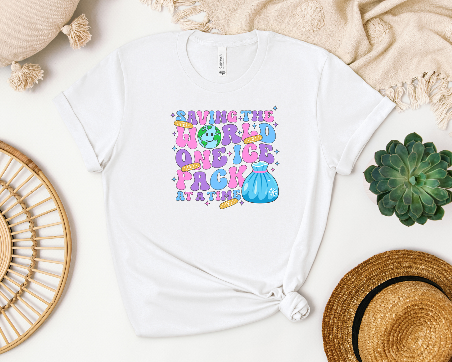 SAVING THE WORLD ONE ICE PACK AT A TIME SHIRT