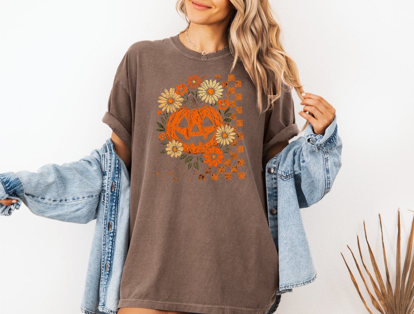 *NEW* RETRO CHECKERED FLORAL PUMPKIN CC SHIRT