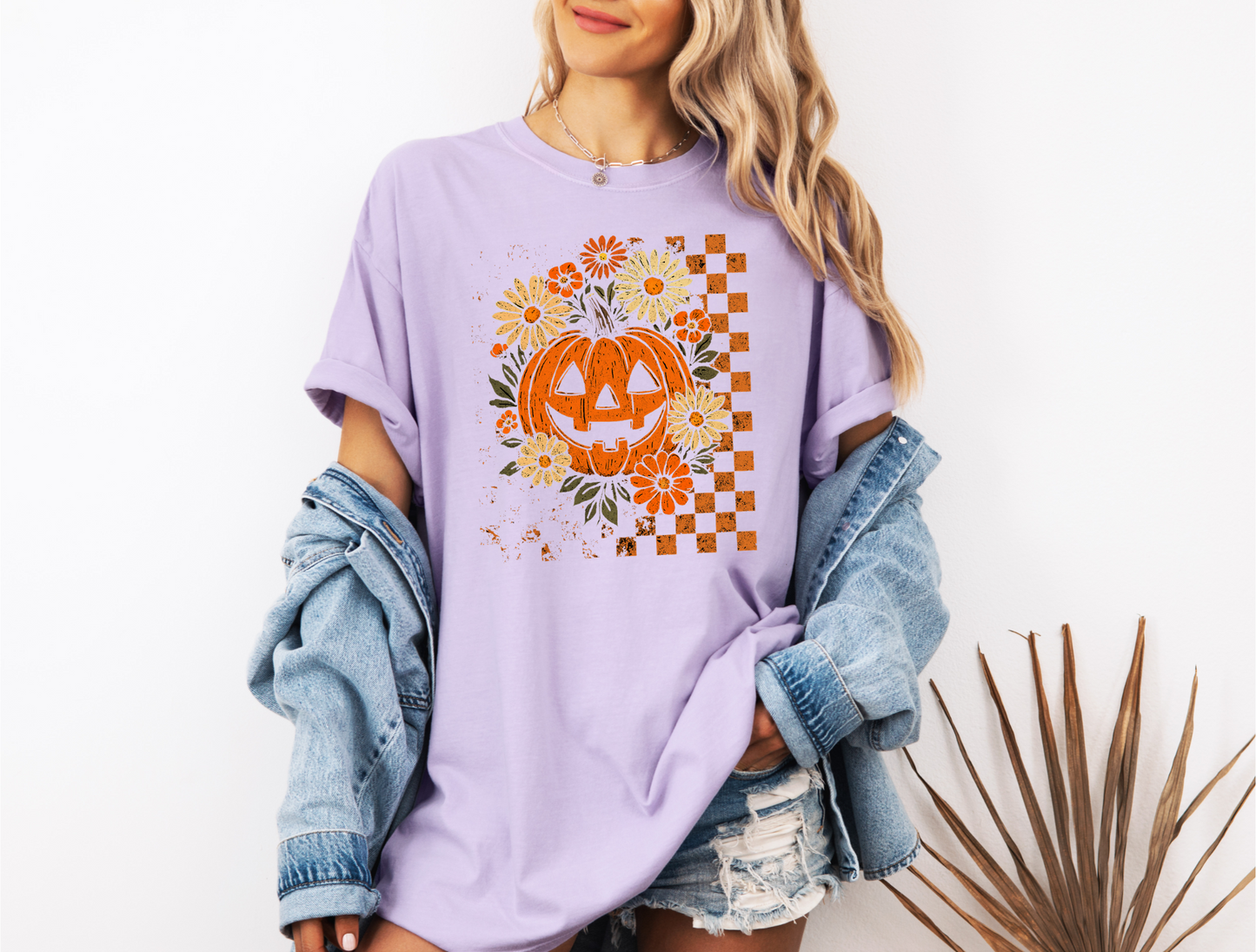*NEW* RETRO CHECKERED FLORAL PUMPKIN CC SHIRT