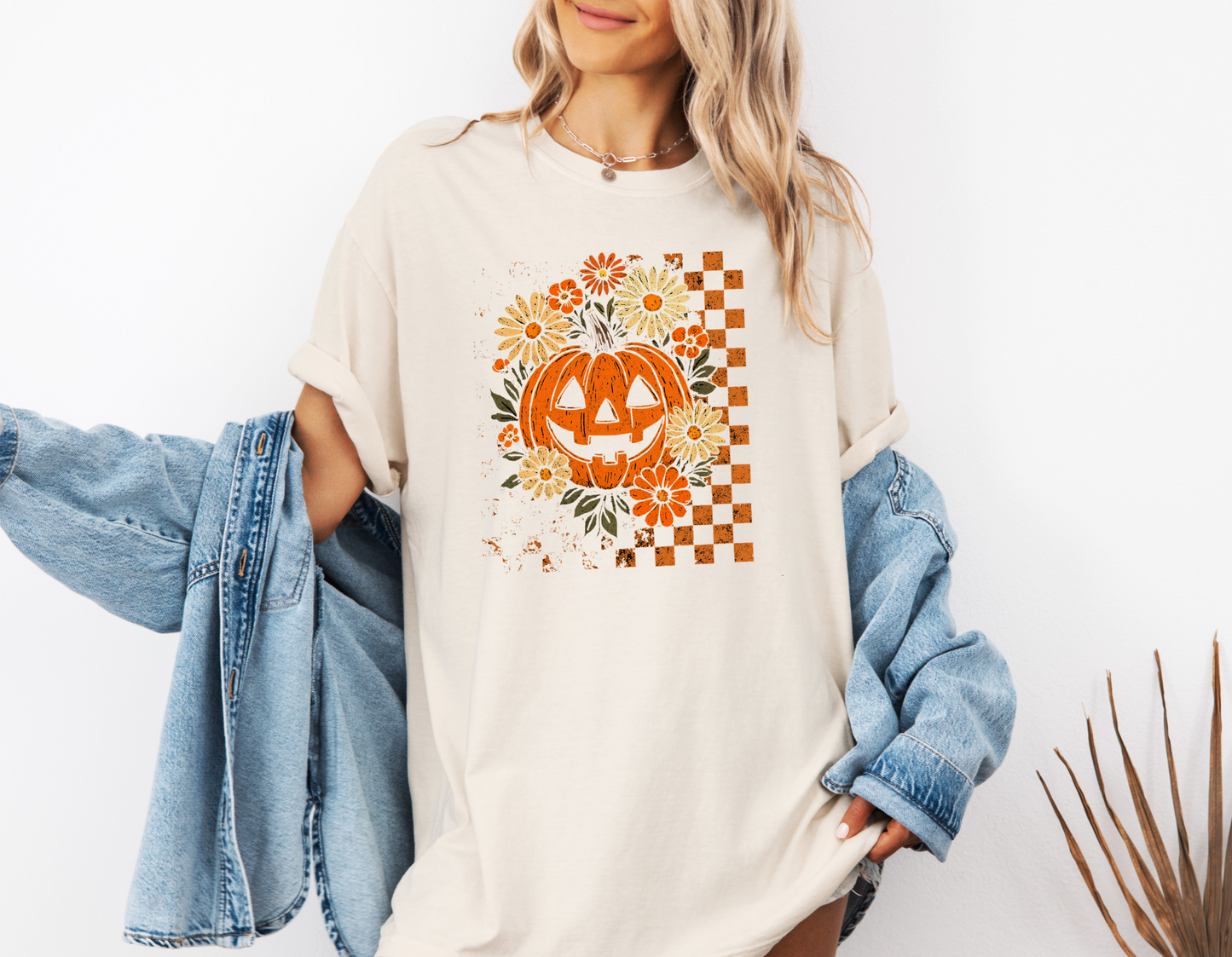 *NEW* RETRO CHECKERED FLORAL PUMPKIN CC SHIRT