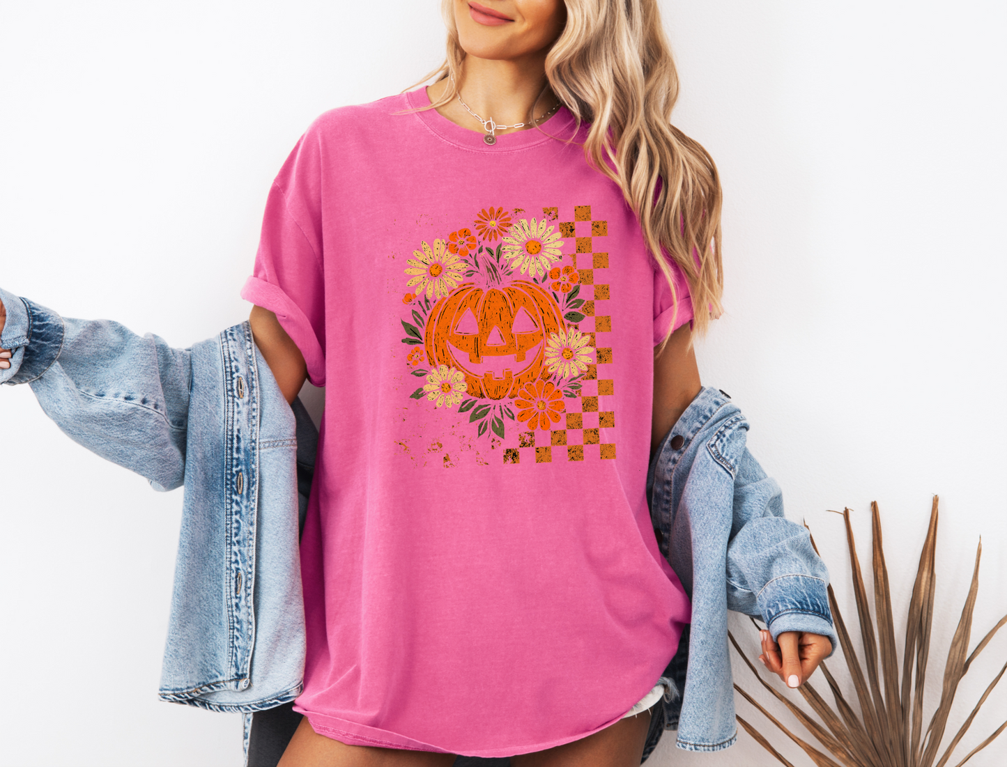 *NEW* RETRO CHECKERED FLORAL PUMPKIN CC SHIRT
