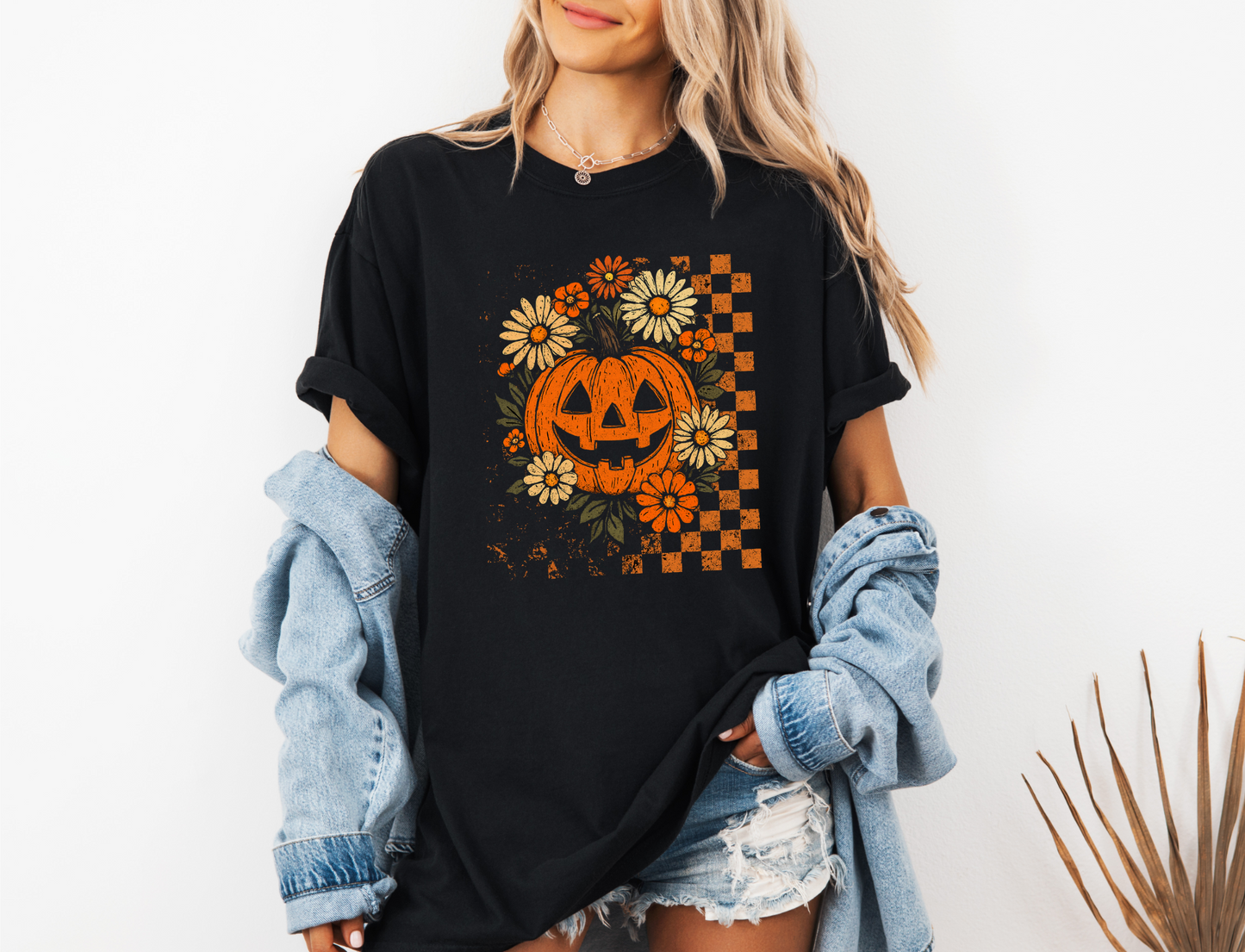 *NEW* RETRO CHECKERED FLORAL PUMPKIN CC SHIRT