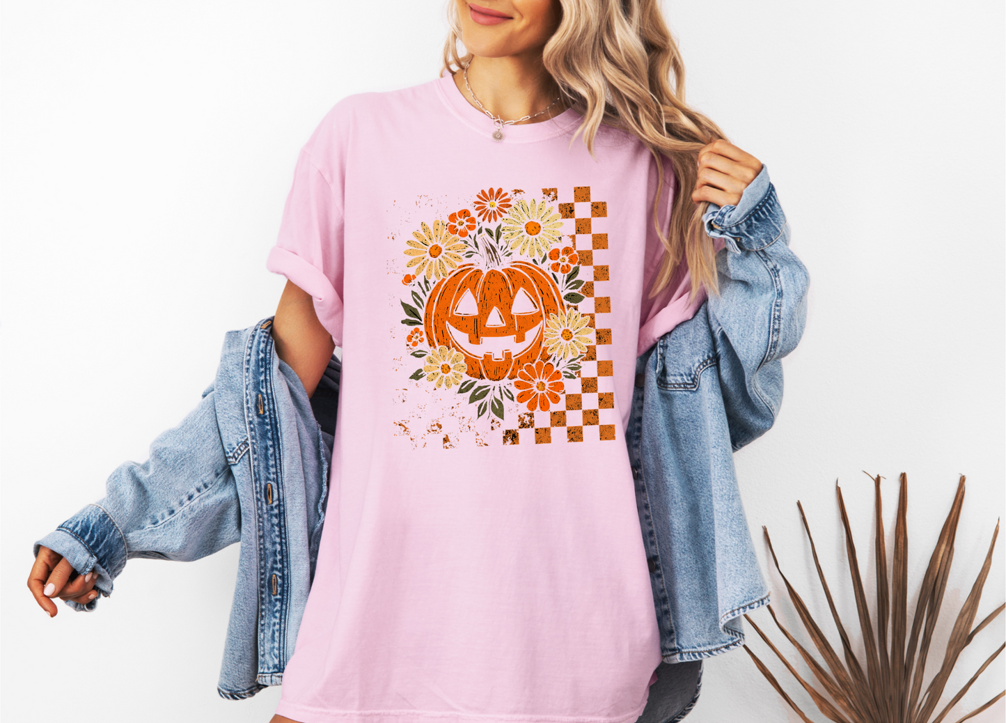 *NEW* RETRO CHECKERED FLORAL PUMPKIN CC SHIRT