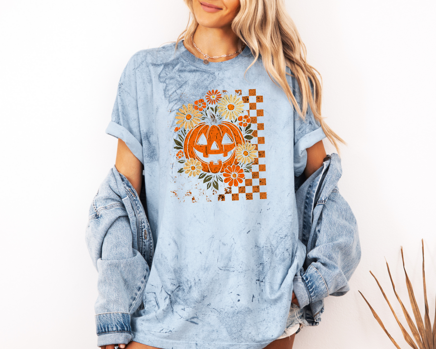 *NEW* RETRO CHECKERED FLORAL PUMPKIN CC SHIRT