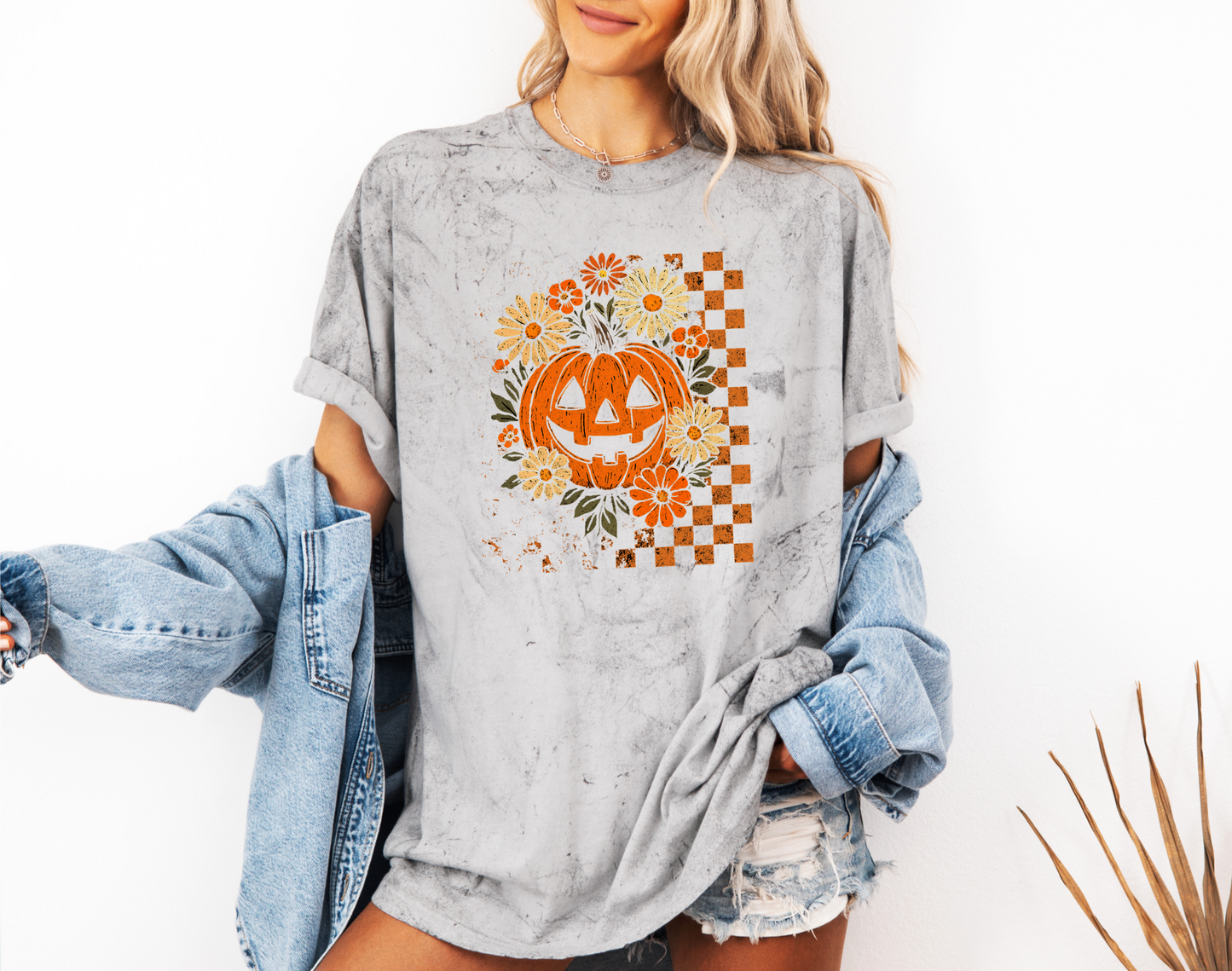 *NEW* RETRO CHECKERED FLORAL PUMPKIN CC SHIRT