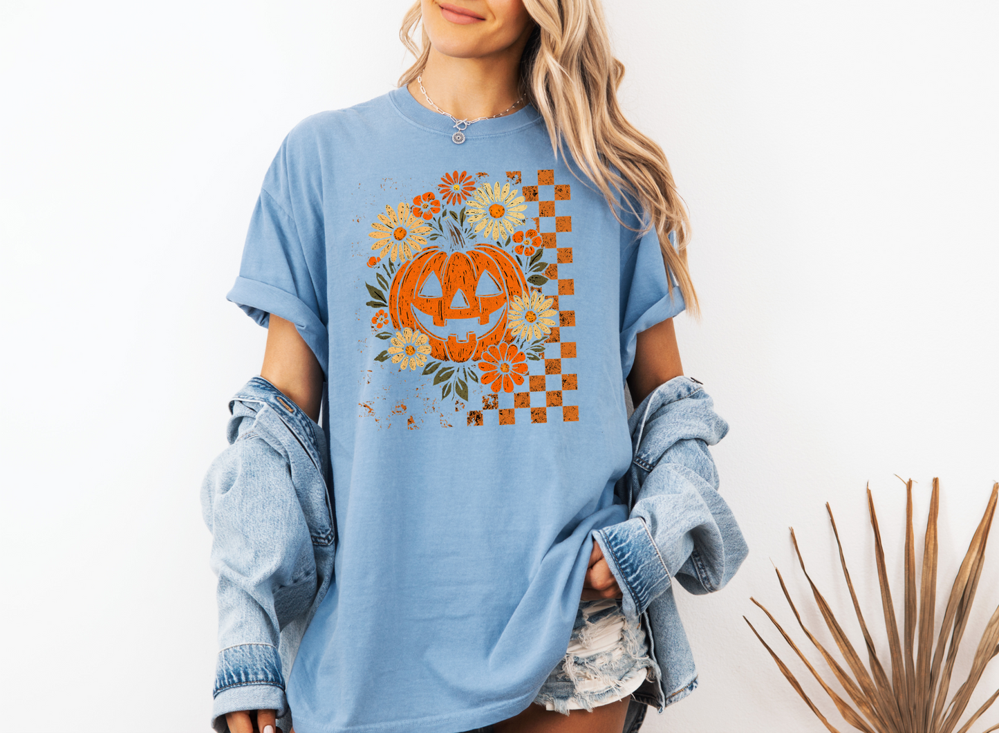 *NEW* RETRO CHECKERED FLORAL PUMPKIN CC SHIRT