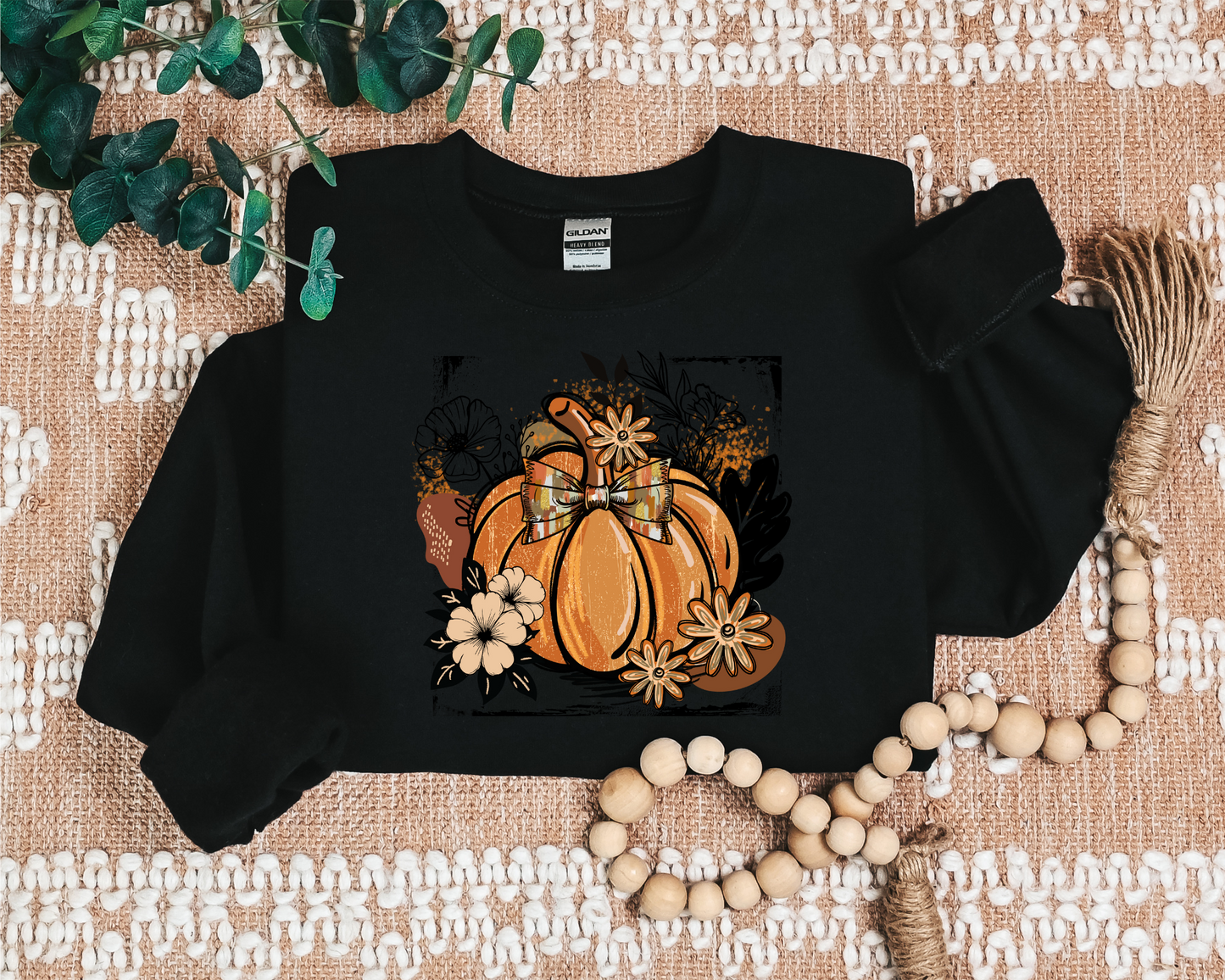 FALL PUMPKIN BOHO VINTAGE CREW