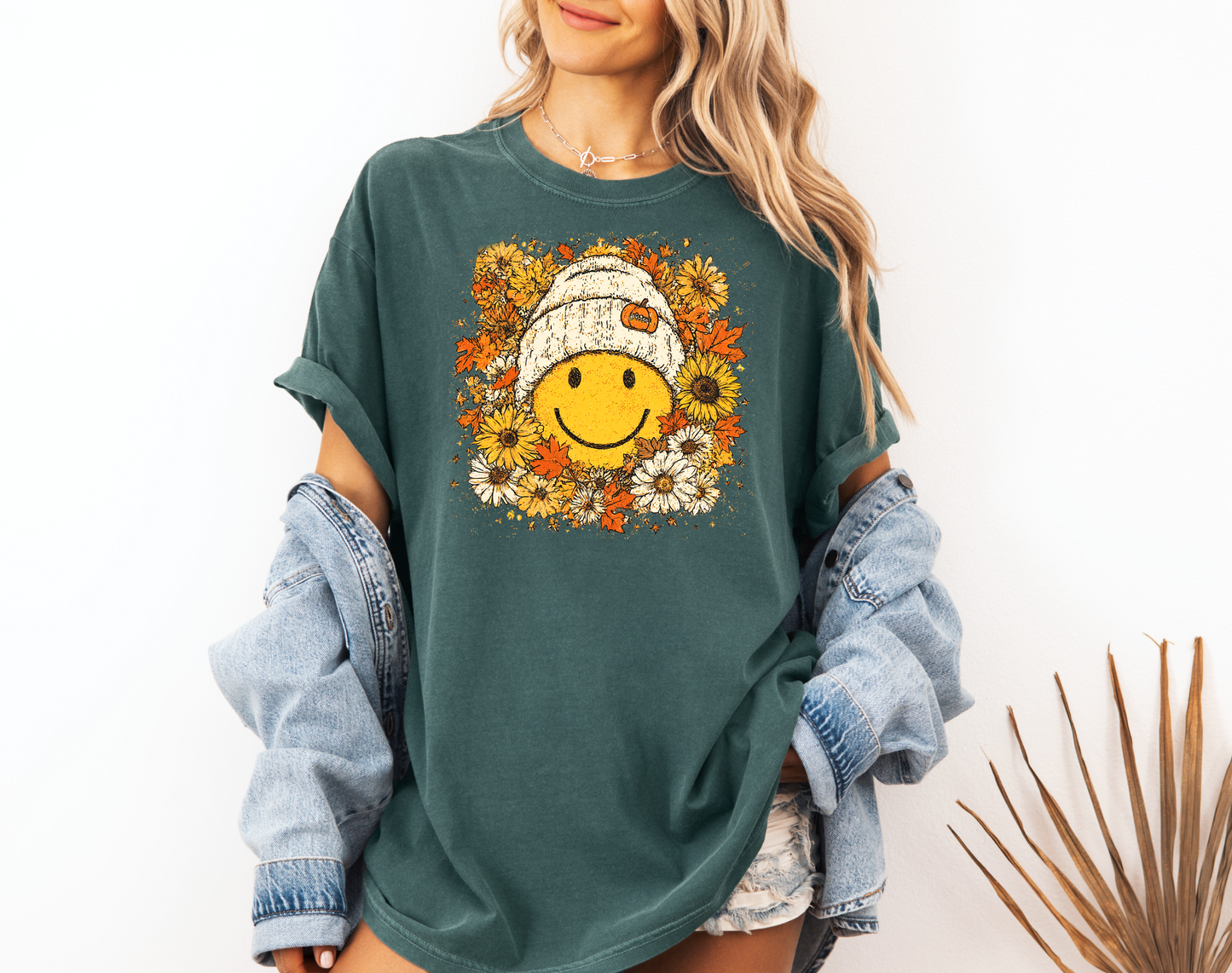 FLORAL FALL SMILEY CC SHIRT
