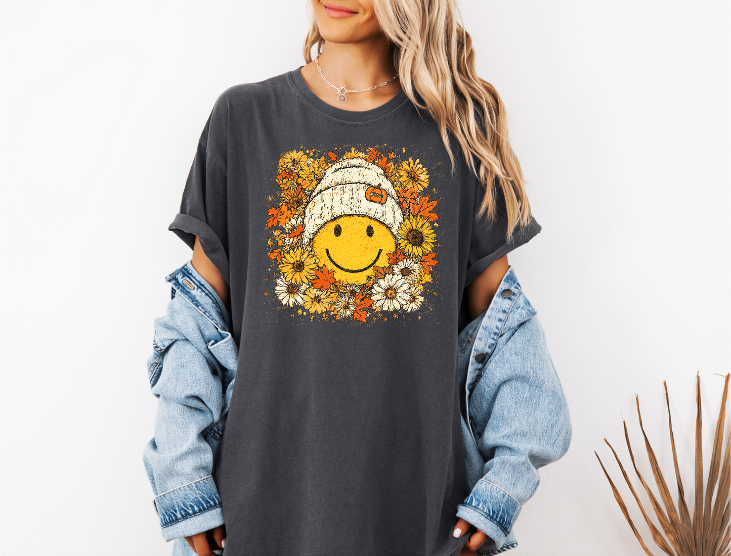 FLORAL FALL SMILEY CC SHIRT
