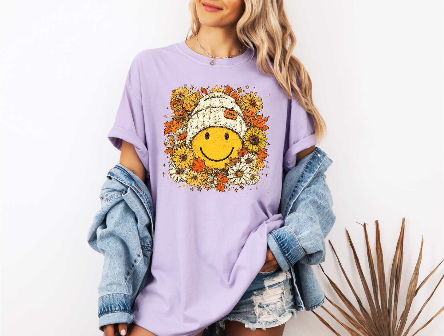 FLORAL FALL SMILEY CC SHIRT