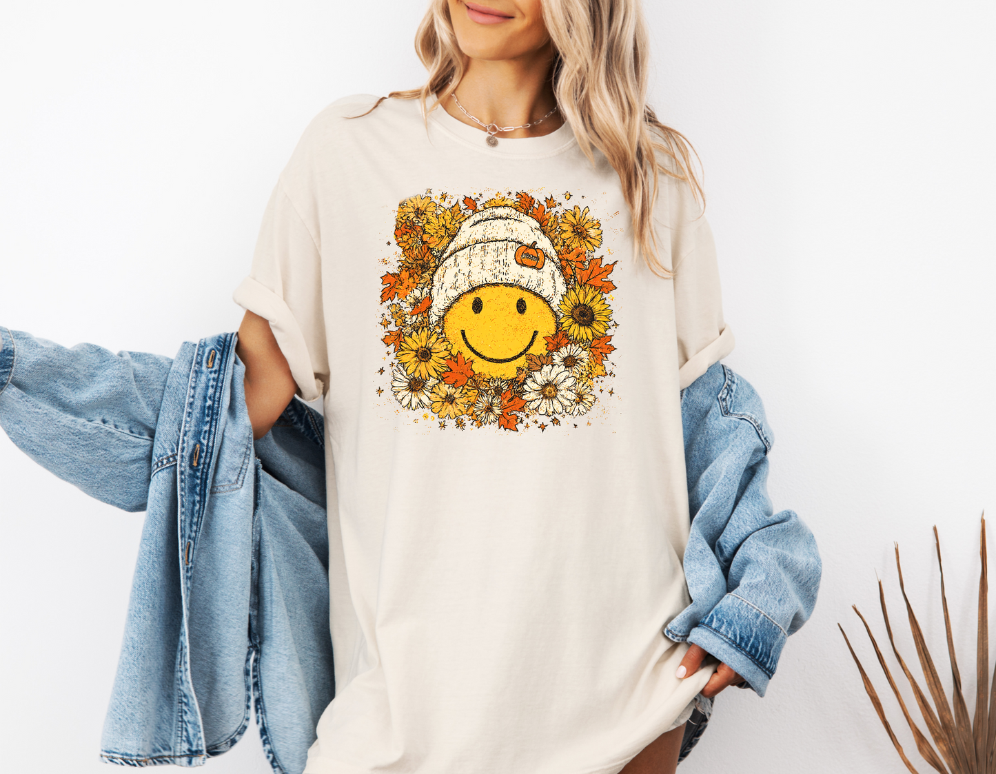 FLORAL FALL SMILEY CC SHIRT