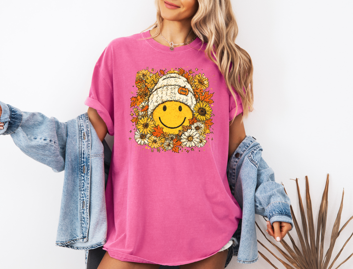 FLORAL FALL SMILEY CC SHIRT