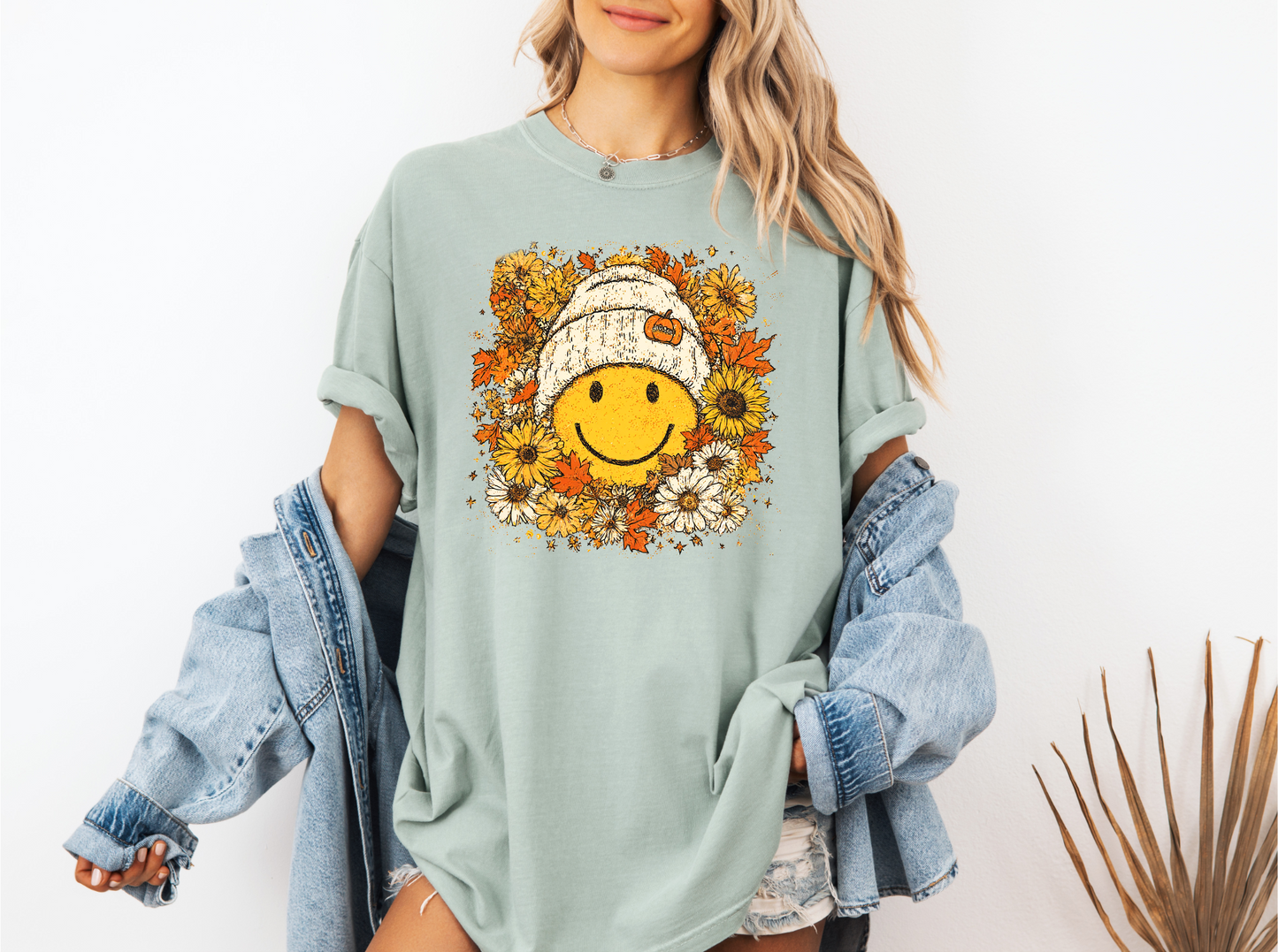 FLORAL FALL SMILEY CC SHIRT