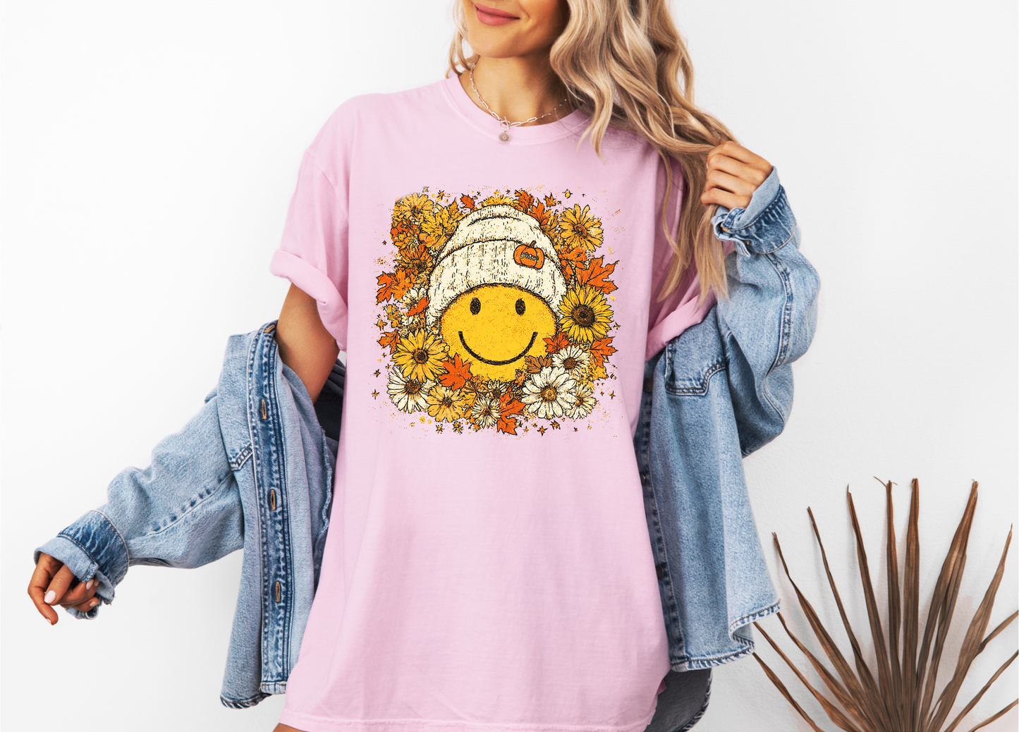 FLORAL FALL SMILEY CC SHIRT