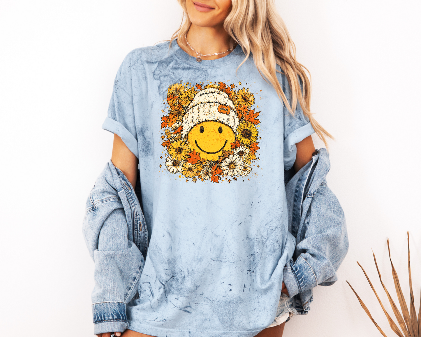 FLORAL FALL SMILEY CC SHIRT