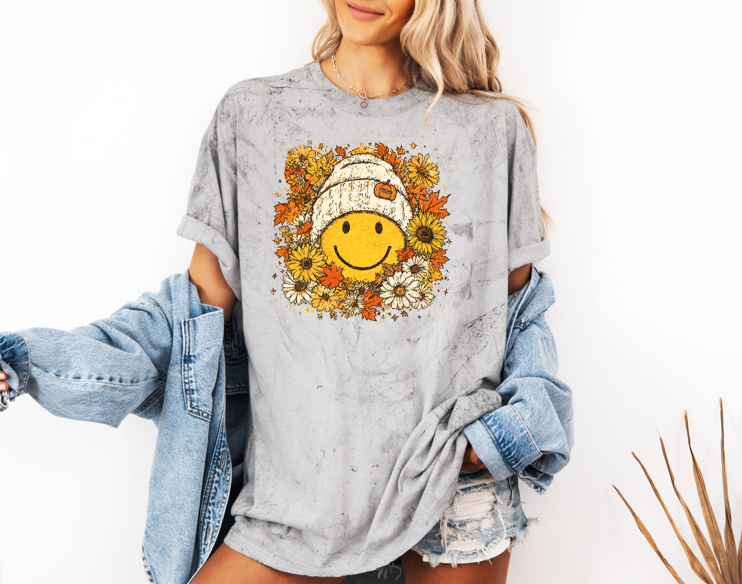 FLORAL FALL SMILEY CC SHIRT