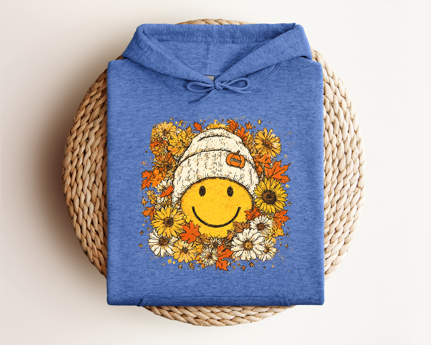 FLORAL FALL SMILEY HOODIE