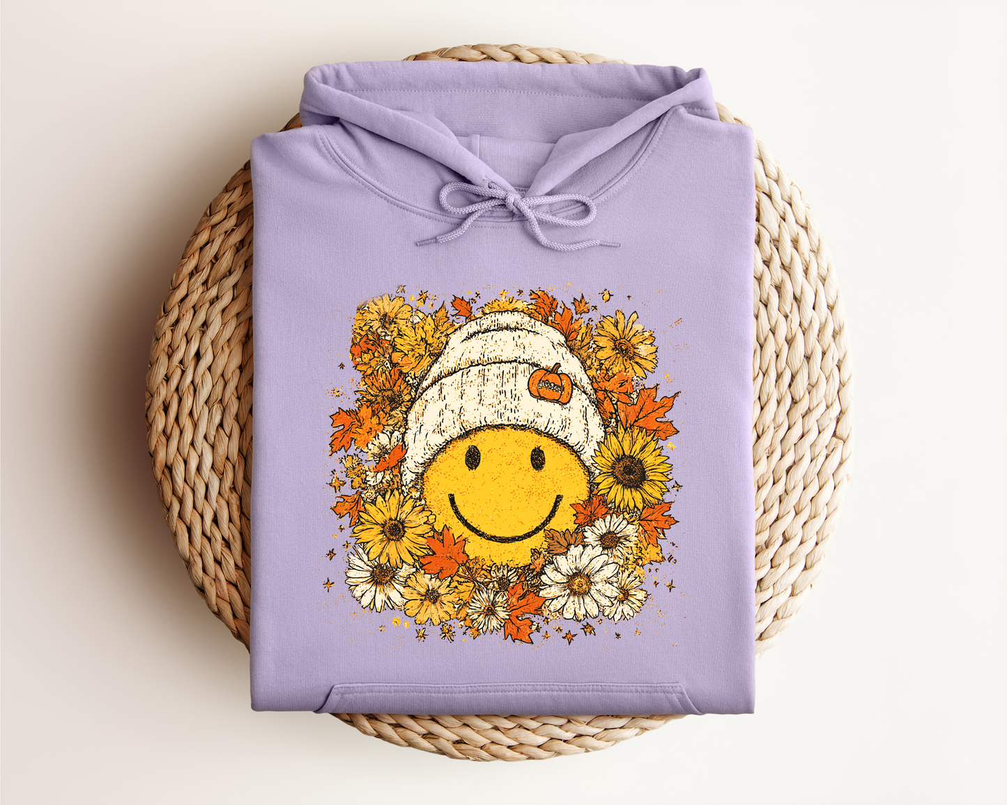 FLORAL FALL SMILEY HOODIE
