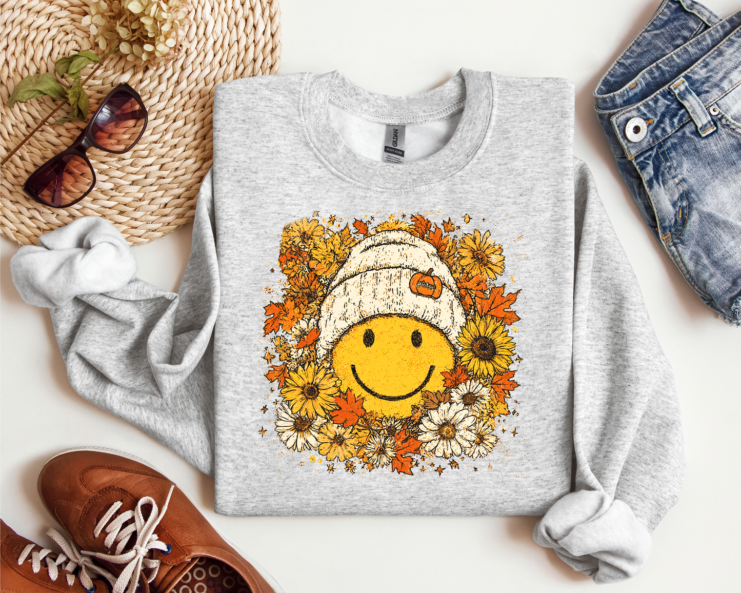 FLORAL FALL SMILEY CREW