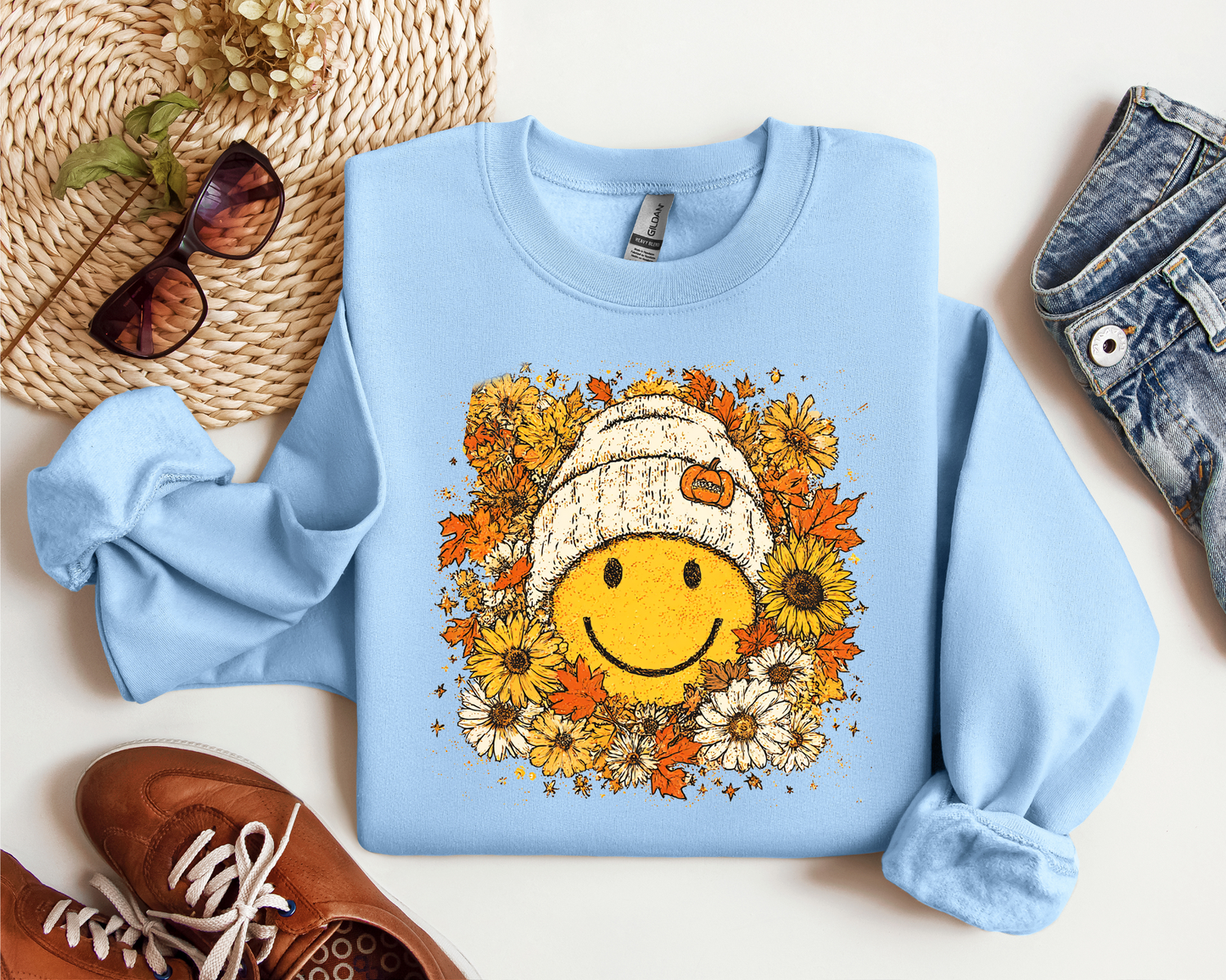 FLORAL FALL SMILEY CREW