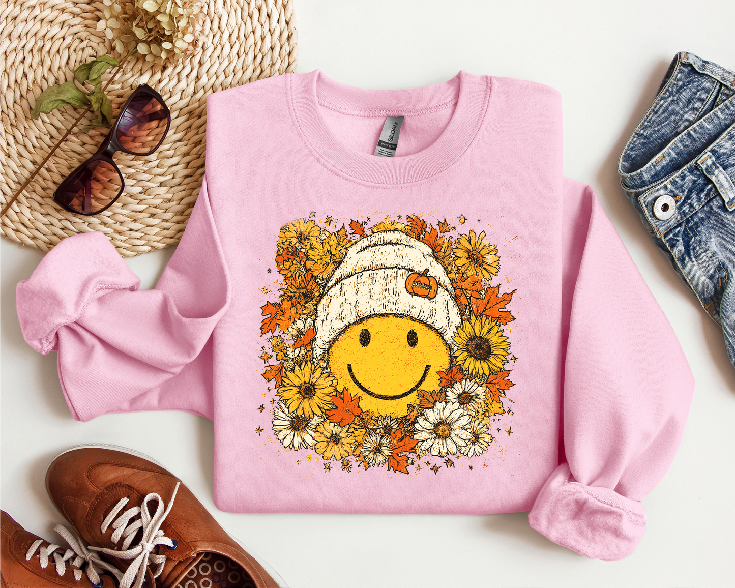FLORAL FALL SMILEY CREW