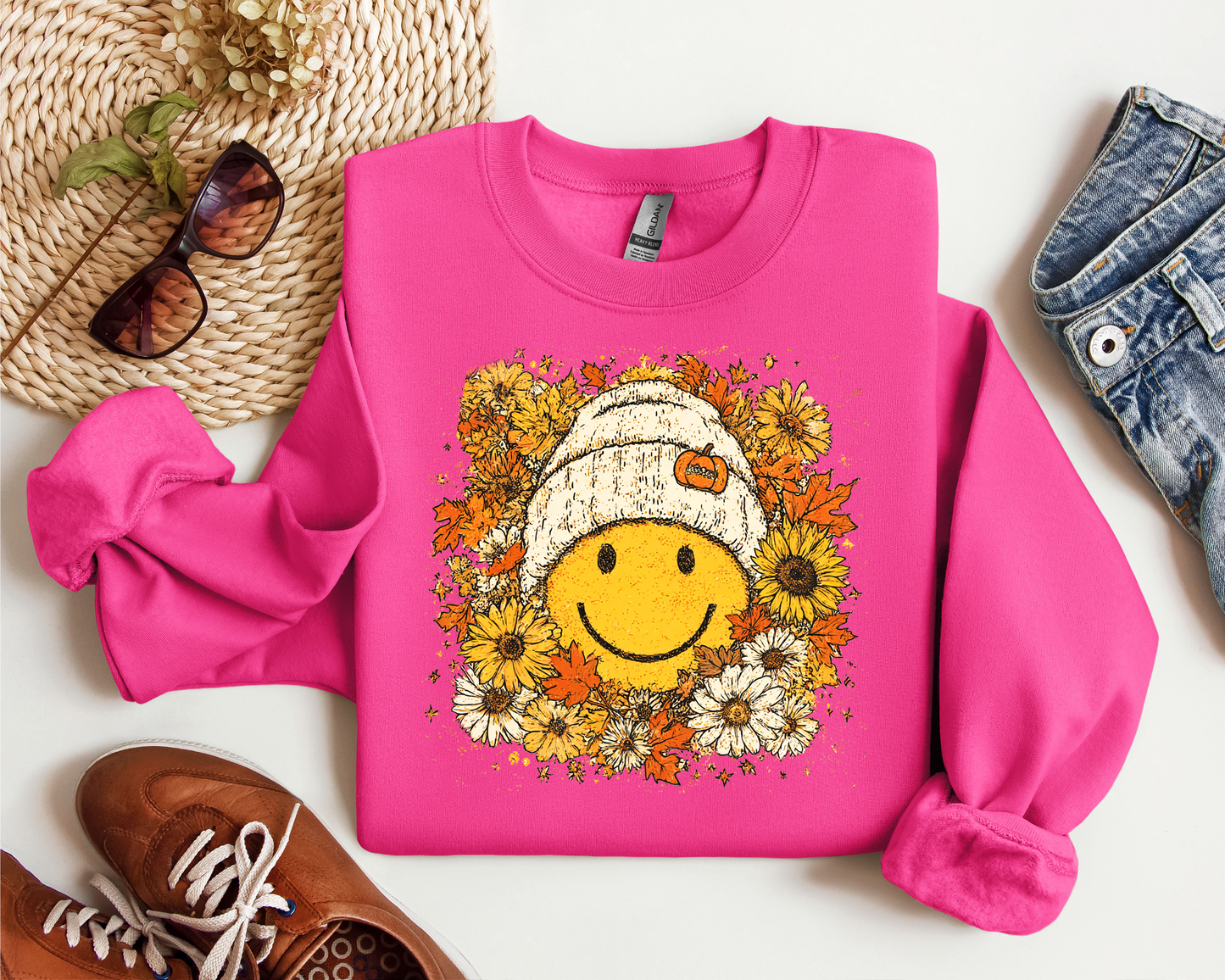 FLORAL FALL SMILEY CREW
