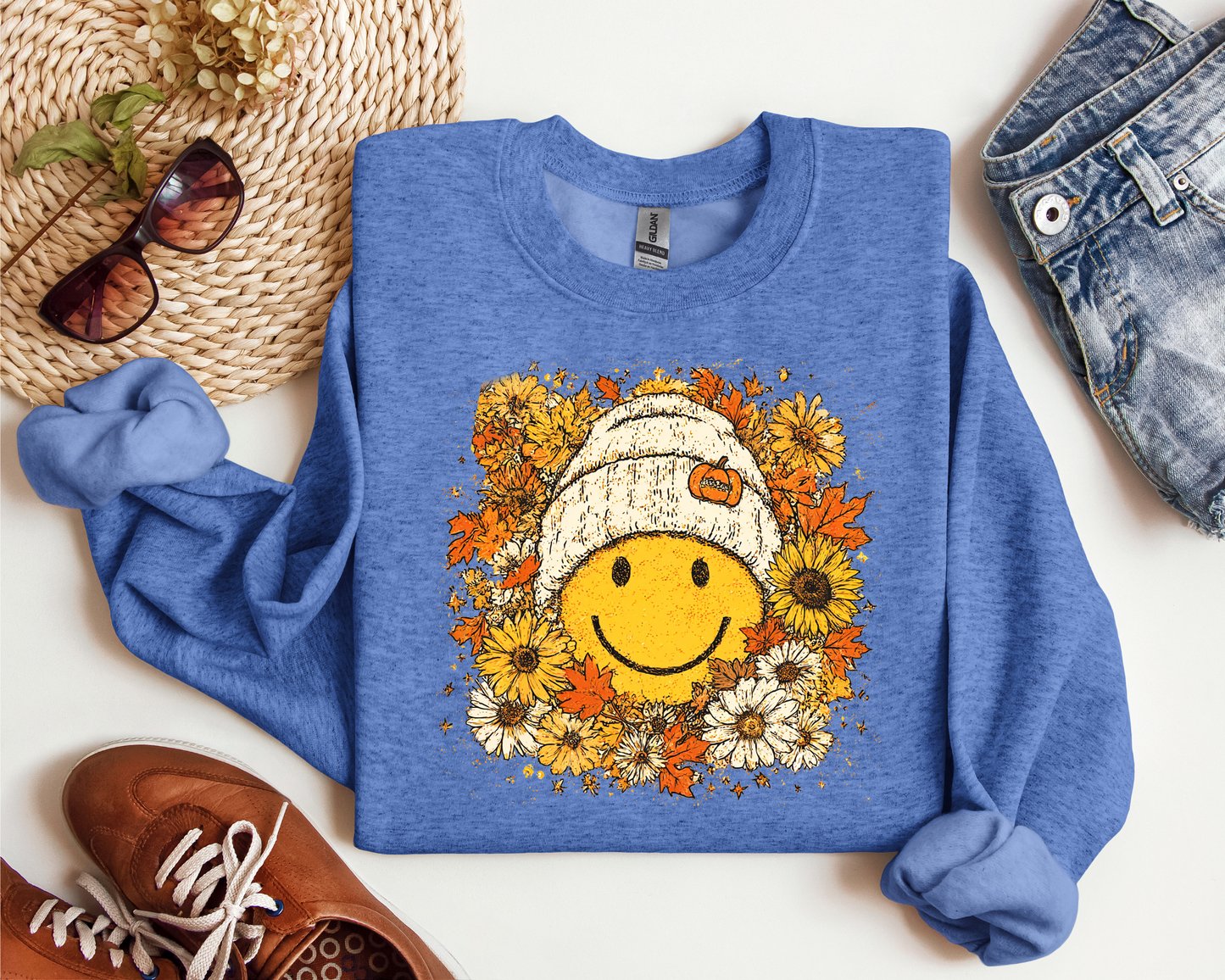 FLORAL FALL SMILEY CREW
