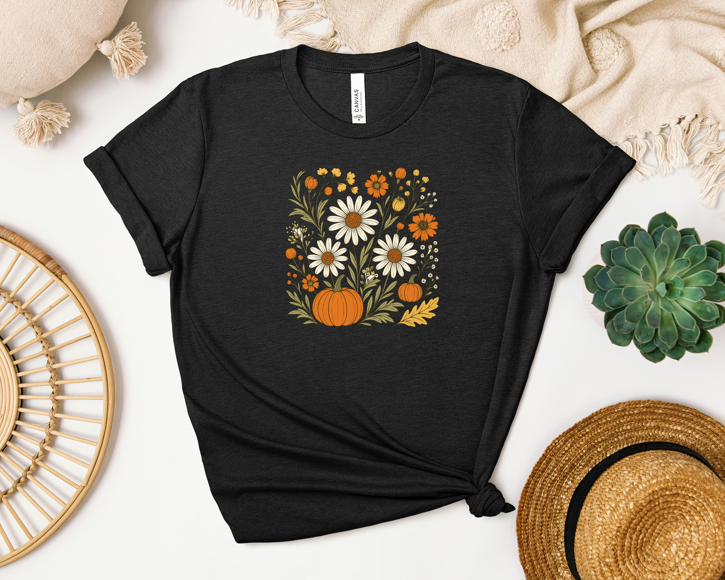 BOHO MULTI FLORAL PUMPKIN SHIRT