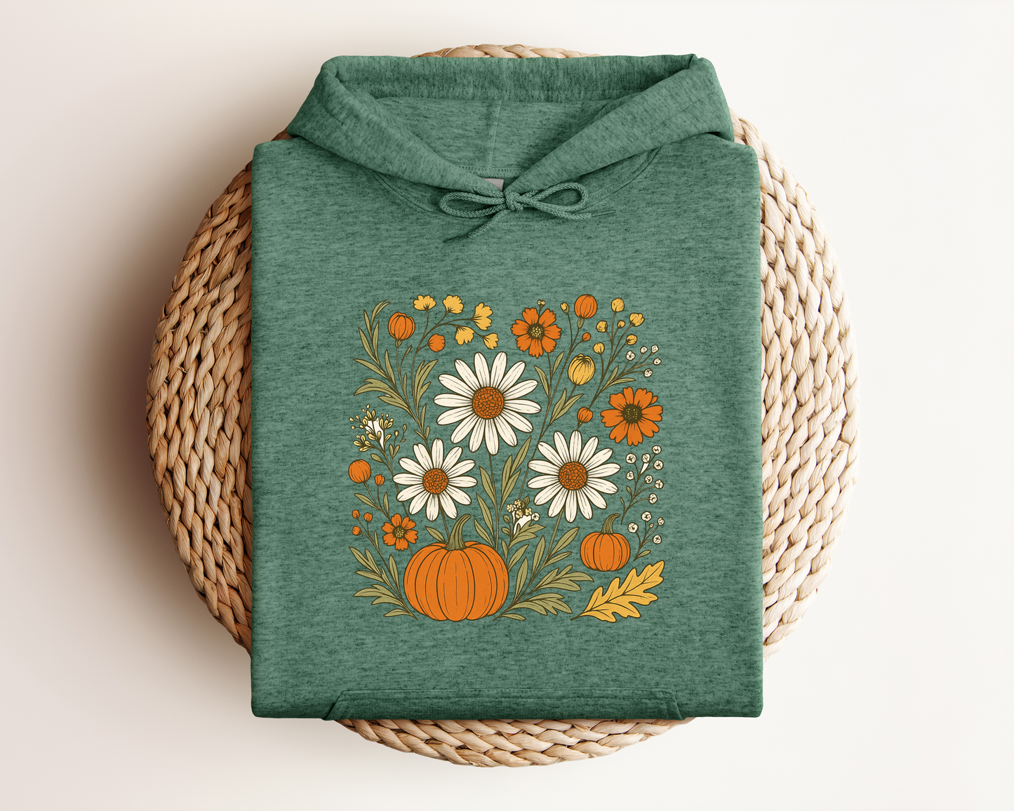 BOHO MULTI FLORAL PUMPKIN HOODIE