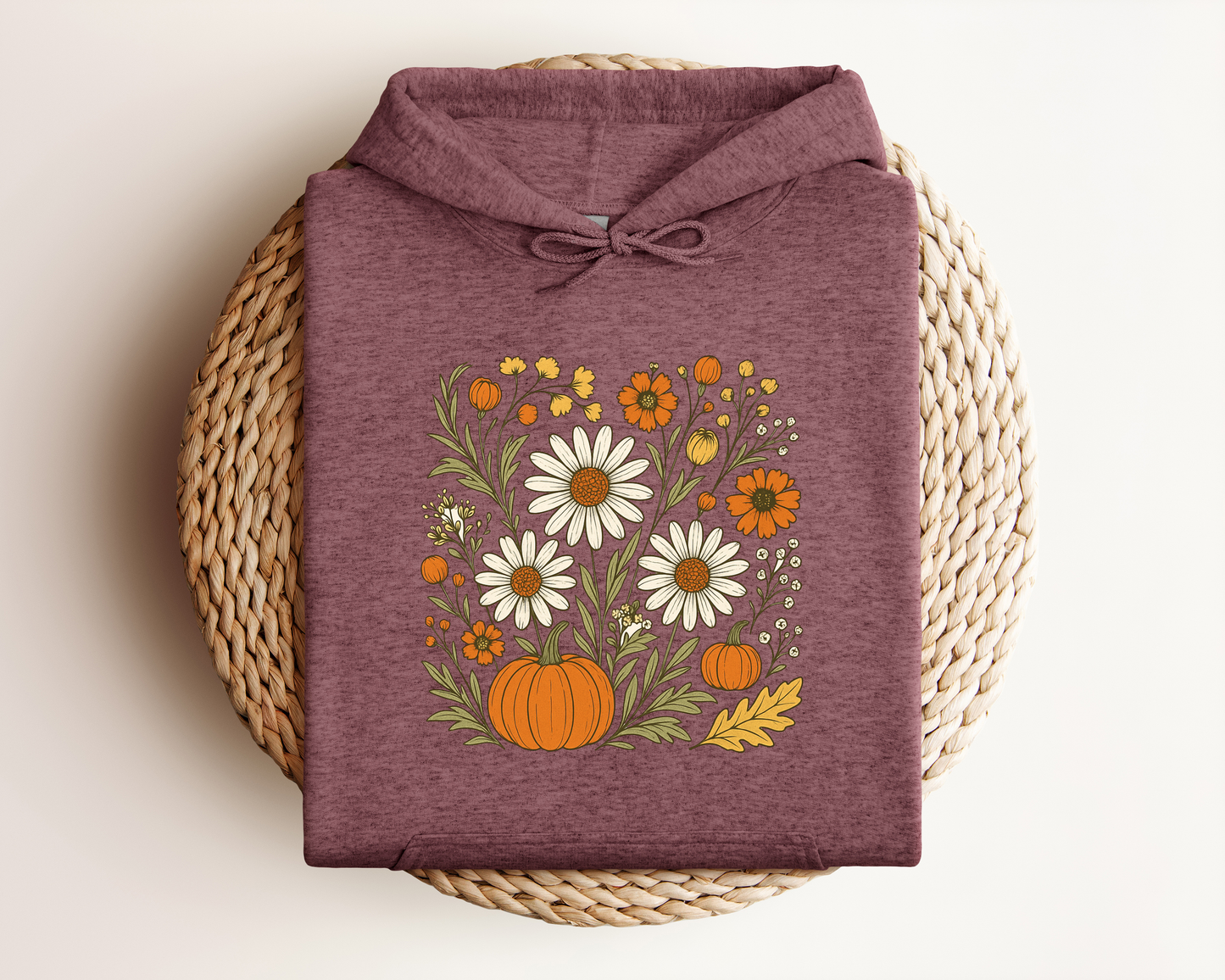 BOHO MULTI FLORAL PUMPKIN HOODIE