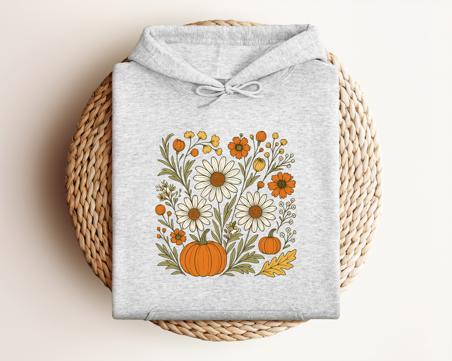 BOHO MULTI FLORAL PUMPKIN HOODIE