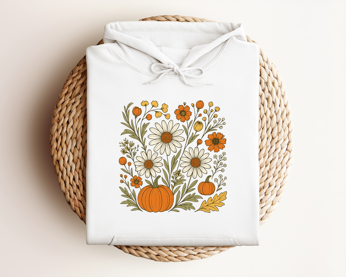 BOHO MULTI FLORAL PUMPKIN HOODIE