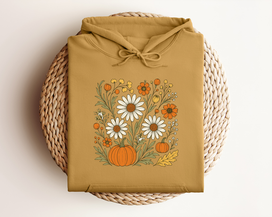 BOHO MULTI FLORAL PUMPKIN HOODIE