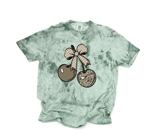 *NEW* CAMO CHECKERED CHERRY BOW CC SHIRT