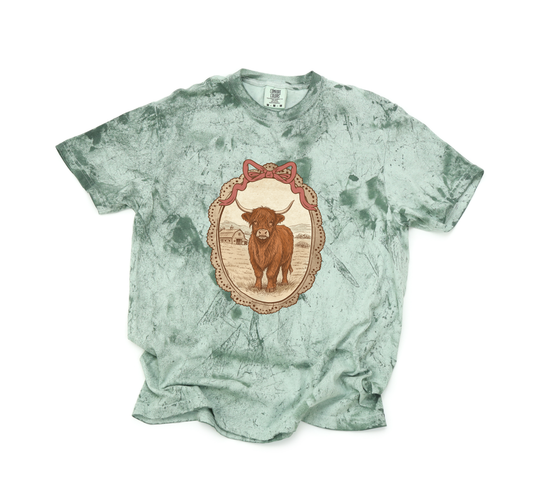 *NEW* VINTAGE FARMHOUSE HIGHLAND COW CC SHIRT