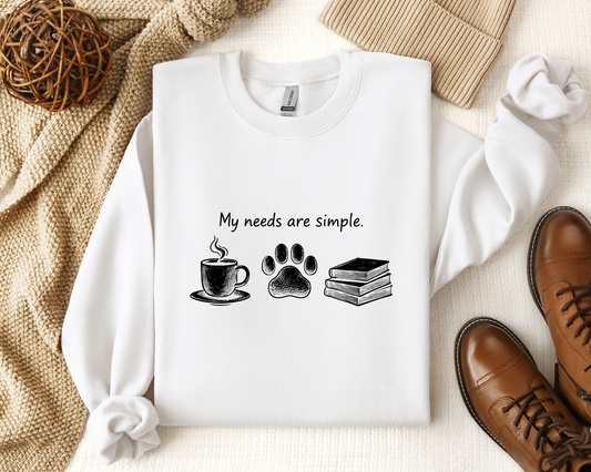 MY NEEDS ARE SIMPLE COFFEE DOG BOOK CREW