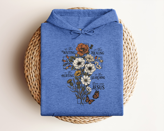 FLORAL CROSS HOODIE