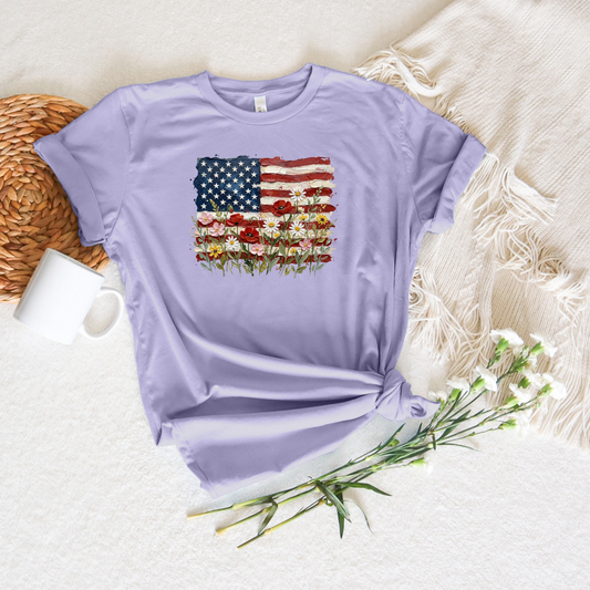 *NEW* AMERICAN FLAG FLORAL SHIRT