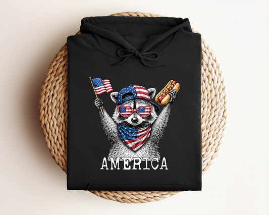 4TH OF JULY RACCOON HOODIE