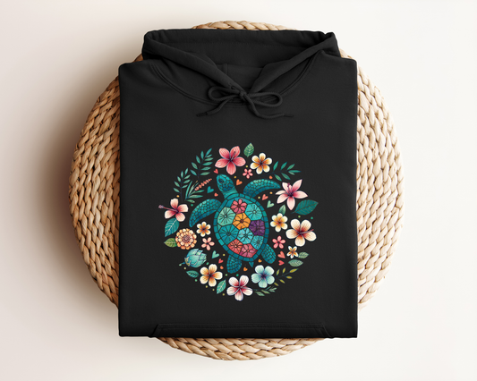 FLORAL SEA TURTLE HOODIE