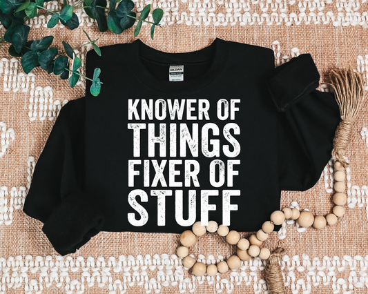 KNOWER OF THINGS FIXER OF STUFF CREW
