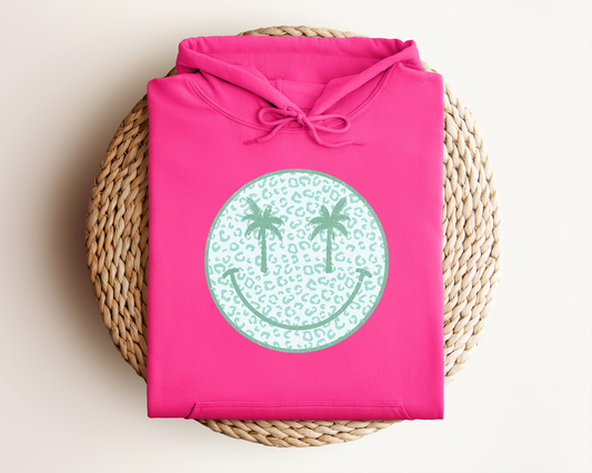 SUMMER PALM TREE SMILEY HOODIE