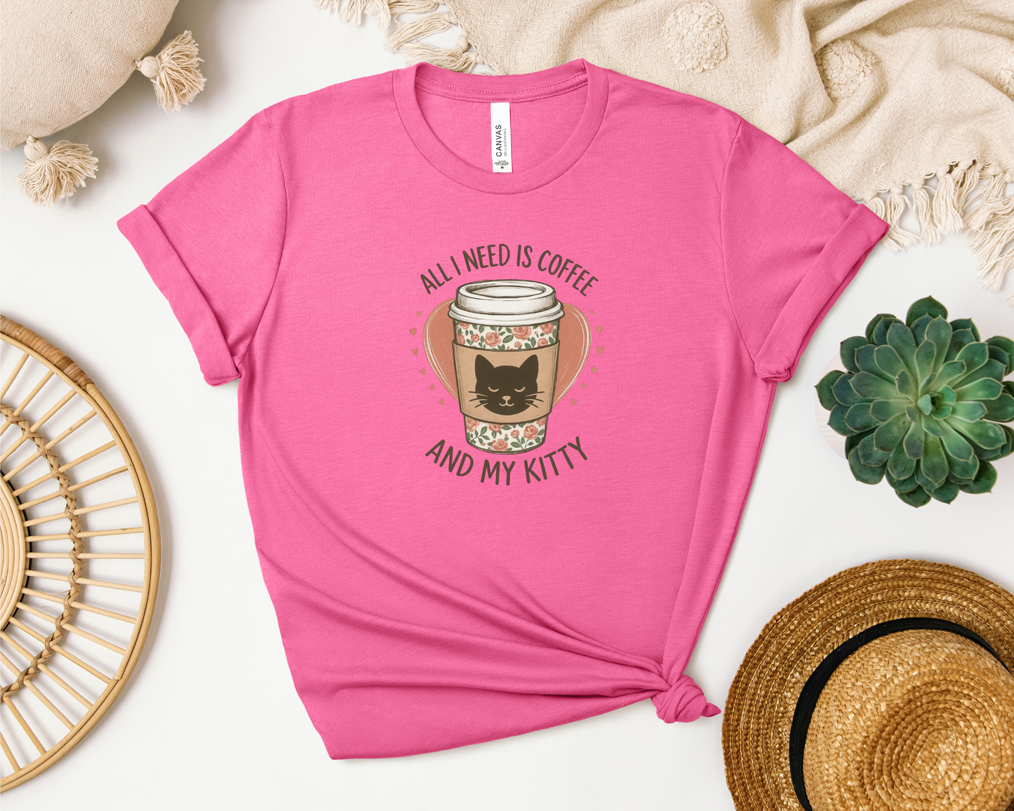 ALL I NEED IS COFFEE AND MY KITTY SHIRT