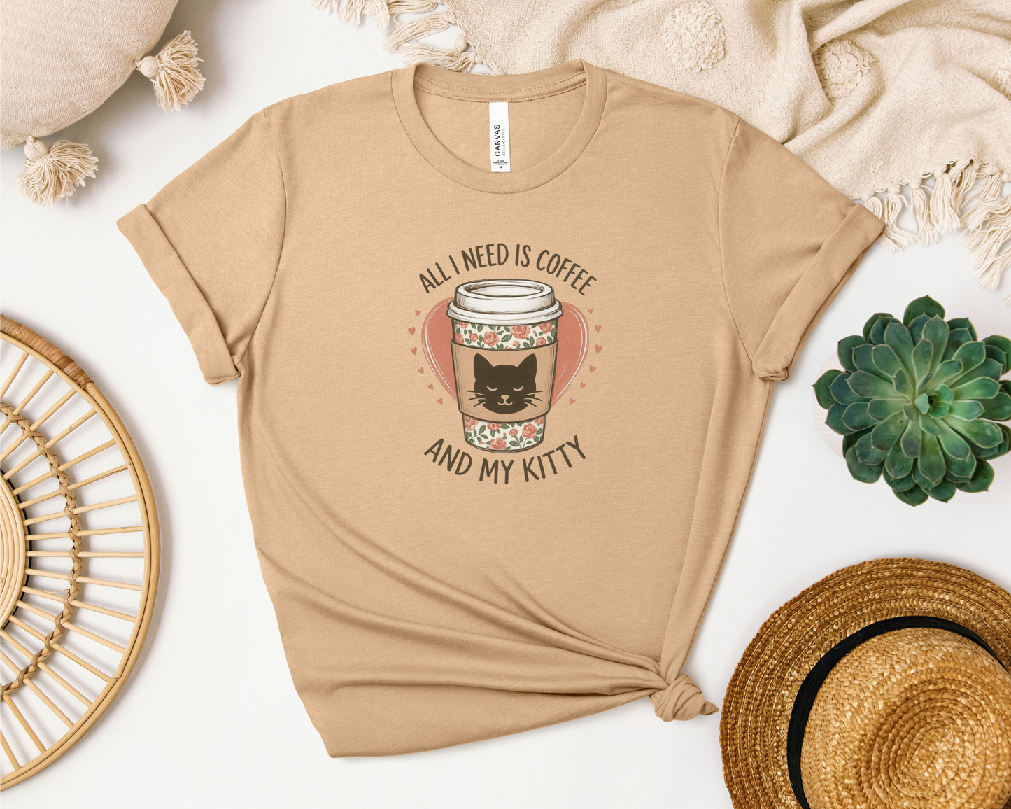 ALL I NEED IS COFFEE AND MY KITTY SHIRT